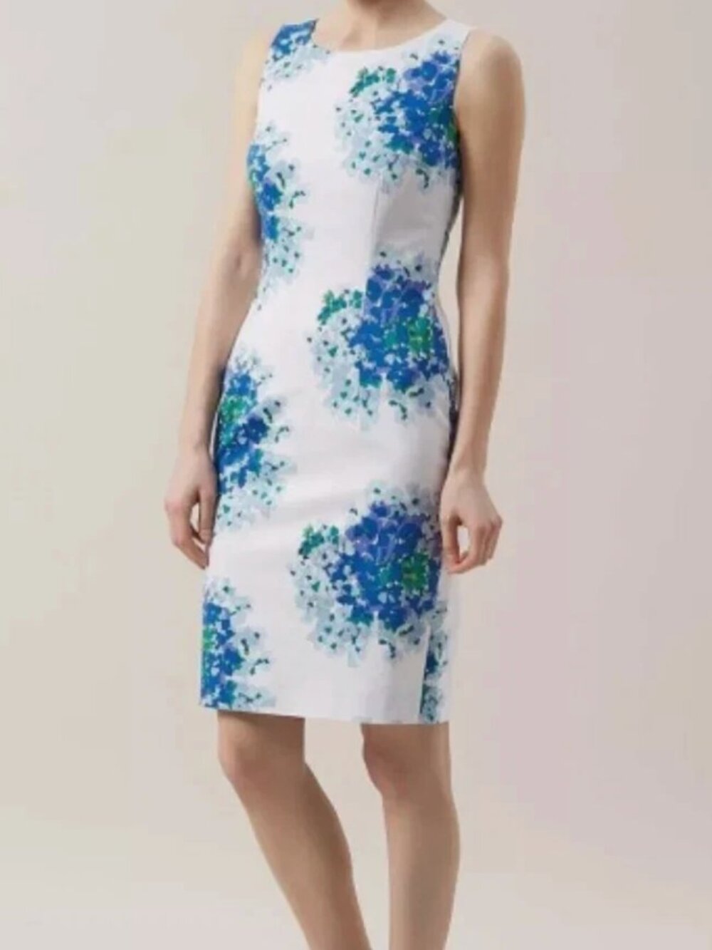 HOBBS London Hydrangea Floral Shift Cotton  Dress (UK10/US6)